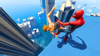 GTA 5 Crazy Spiderman Falls || Ragdoll Jumps Fails  #38 ( Funny MomentsEuphoria Physics )