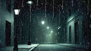 rains sound for sleeping - calm rain in a cozy street and calm your mind