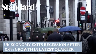 UK economy exits recession after 0.6% growth in latest quarter