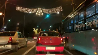 Bucharest Night Drive / Christmas Lights / December 2020 / City Drive