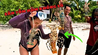 Hunting giant lobsters on a deserted island in Indonesia 🇮🇩