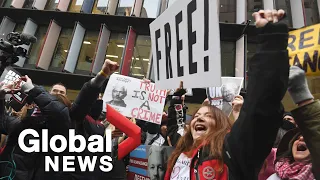 Crowds celebrate after UK judge blocks Julian Assange's extradition to the US