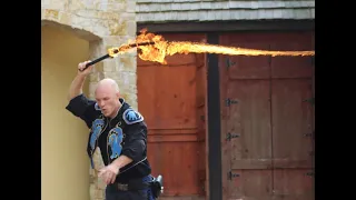 Texas Ren Fest HILARIOUS Fire Whip Show 2022 Pirates Weekend