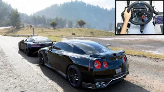 Forza Horizon 5 Online - Nissan GT-R & Mercedes AMG GT-R | Logitech g29 gameplay