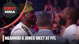 Francis Ngannou and Jon Jones’ cageside conversation at PFL | ESPN MMA