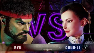 Ryu Vs Chun-Li  (AI Lv 5)  ➤ Street Fighter 6