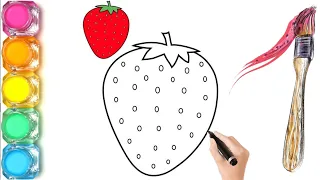 How to paint STRAWBERRİES Special painting learning videos for children