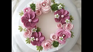 러넌큘러스 리스 케익 Ranunculus Wreath cake