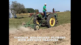 Vintage Moldboard Plowing with  Antique Tractors