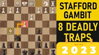 Stafford Gambit - Learn this 8 D£ADLY Chess Traps & use them to Crush every players Quickly