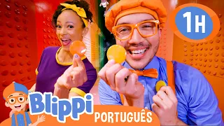 Blippi e Meekah Visitam a Fábrica das Cores! | 1 HORA DO BLIPPI! | Vídeos Educativos em Português