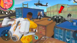 Real Gangster Crime (Real Hero Fight on Container) Car Robot Got tangled in Container - Gameplay HD