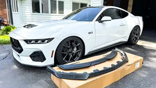 CLEAN!! Installing FRONT LIP & SPOILER on My 2024 Mustang GT!!