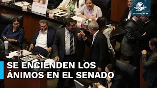 Casi se agarran a golpes Mancera y Cravioto en acalorado debate en el Senado