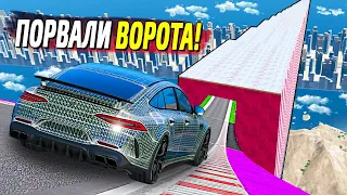 ПОЛНОСТЬЮ РАЗНЕСЛИ ВОРОТА! СПУСК ПО ЛЬДУ БЕЗ ТОРМОЗОВ НА ЧИТ ТАЧКАХ В ГТА 5 МОДЫ! ОБЗОР МОДА В ГТА 5