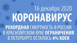 16 декабря 2020 - статистика коронавируса в России на сегодня