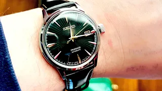 SRPD37J1 Seiko Presage Mockingbird Cocktail watch unboxing - green dial Japanese automatic HD 4K