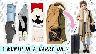 1 MONTH in a CARRY-ON: Winter Travel Capsule Wardrobe | How to Pack Light for Winter | Miss Louie