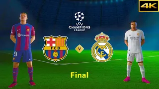 FC 24 - FC BARCELONA vs. REAL MADRID - Ft. Haaland, Mbappé - UEFA CHAMPIONS LEAGUE FINAL - [4K]