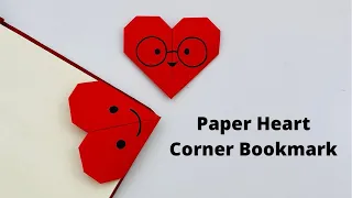 DIY Paper HEART Corner Bookmark!!! Paper Crafts For School / Origami Bookmark / Paper Craft New