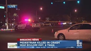 Pedestrain killed in crash at Boulder Highway crash