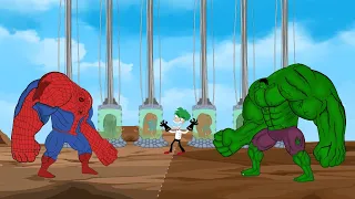 Evolution of Color Team Hulk vs Evolution of Color Team Spider-Man | SUPER HEROES MOVIE ANIMATION