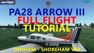 MSFS | JustFlight Piper PA28 Arrow III - FULL VFR Flight + AutoPilot and VOR Tutorial [+ Planning!)