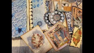 Denim & Lace Junk Journal - Embellishments & Ephemera / Decoration Tags Journal Cards