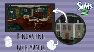 Goth Manor Makeover! | Pleasantview Renovation Series | Sims 2 Speed Build