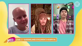 Johnny depp dressed up as Captain Jack sparrow to surprise sick children's on zoom