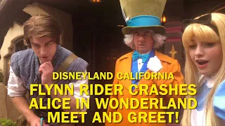 Flynn Rider from Tangled CRASHES Alice in Wonderland’s Crazy Meet and Greet! Disneyland 2023 #disney