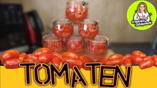 Tomatensalat für den Winter -  haltbar machen - einkochen