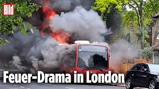 London: Bus geht in Flammen auf