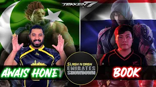 Tekken 7 - Awais Honey (Akuma) 🇵🇰 vs 🇹🇭 Book (jin) Top 8 - Slash & Dash - Emirates Showdown 2023