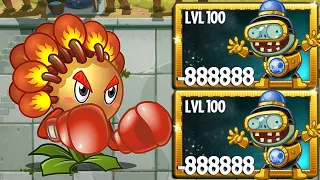 PvZ 2 Challenge - Every Plant Level 100 Vs Super Impfinity Zombie 1 Million HP