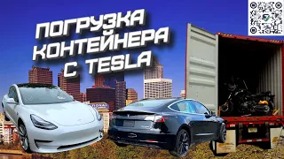 Погрузка #tesla в контейнер. Как сэкономить на доставке АВТО ИЗ США. Можно ли привезти авто за 380$?