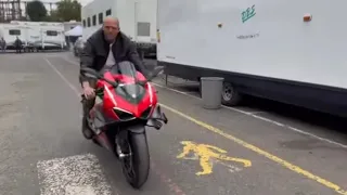 Jason Statham Riding Superleggera V4