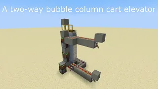 Two way bubble column elevator for minecarts