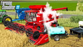 NEW COMBINE ALMOST GOES UP IN FLAMES?! (SURVIVAL FARMING)
