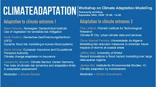 Climate Adaptation Modelling Community Workshop - Adaptation to climate extremes 1 & 2