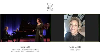 Live singing masterclass with Alice Coote & student Jana Lute / RJAcademy 2020/21