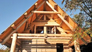 Building Off Grid LOG CABIN / Closing the A-Frame 2  (S 2 Ep 16)