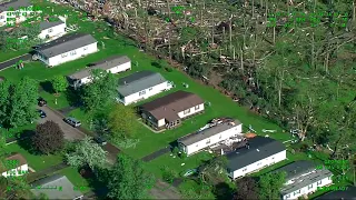 Aerial footage shows aftermath of Michigan's EF2 tornado