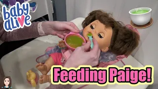 Feeding Baby Alive Paige Green Veggies! Giant Explosion! | Kelli Maple