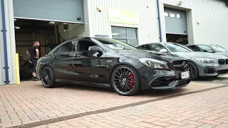 CLA45 Remus cat back Exhaust , Eibach springs 10mm wheel spacers Motech Performance