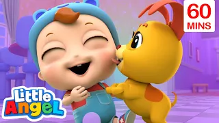 When Baby John Met Bingo | Little Angel - Bingo and Baby John | Nursery Rhymes and Kids Songs