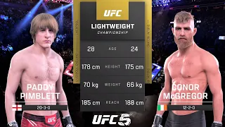 Paddy Pimblett vs Conor McGregor Full Fight - UFC 5 Fight Of The Night