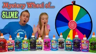 3 COLORS OF GLUE MYSTERY WHEEL OF SLIME CHALLENGE!!! All New Colors!