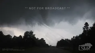 05-26-2024 Winona, Missouri - Strong Close-Up Tornado, Debris Raining Down, Multiple Vortices