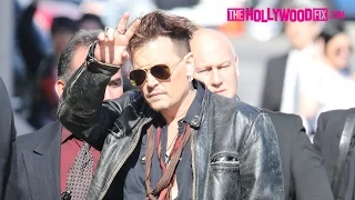 Johnny Depp Arrives To Jimmy Kimmel Live! & His Impersonator Fools Fans 5.23.16